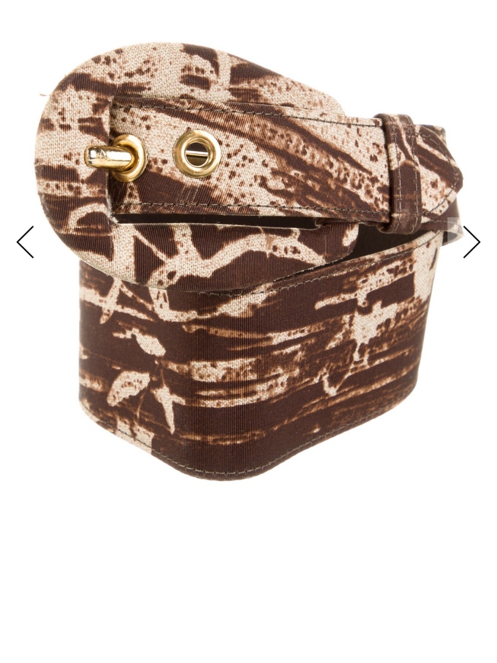 Brown Printed Canvas Women's Belt Bag